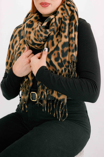 Animal Print Cashmere Scarf