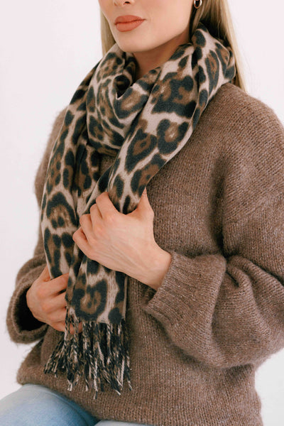 Animal Print Cashmere Scarf