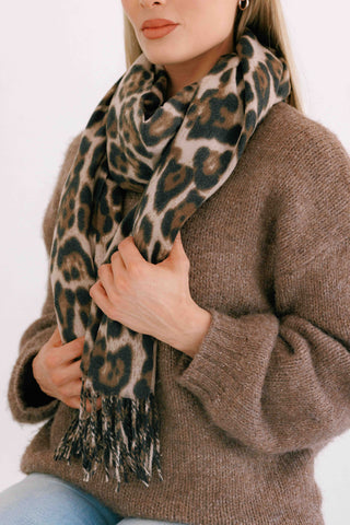 Animal Print Cashmere Scarf