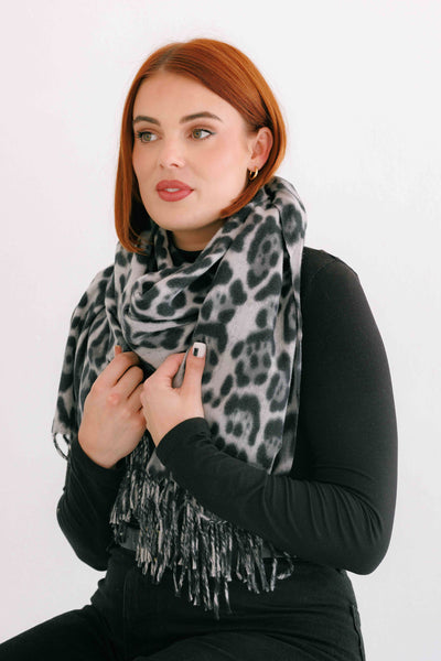 Animal Print Cashmere Scarf