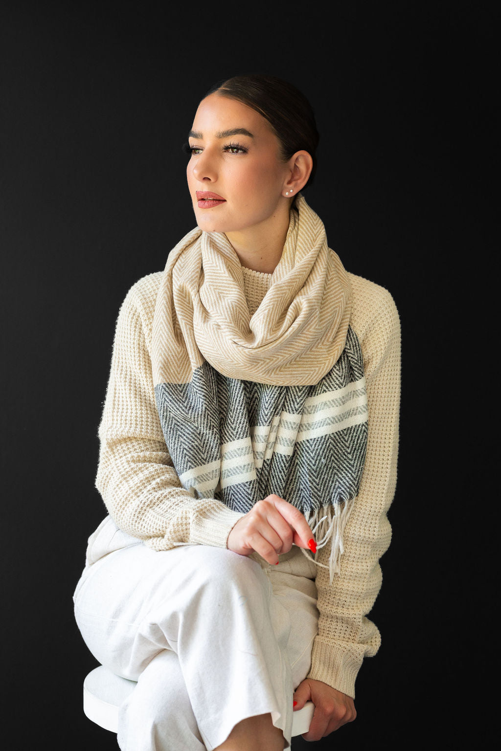 Soft Striped Winter Scarf