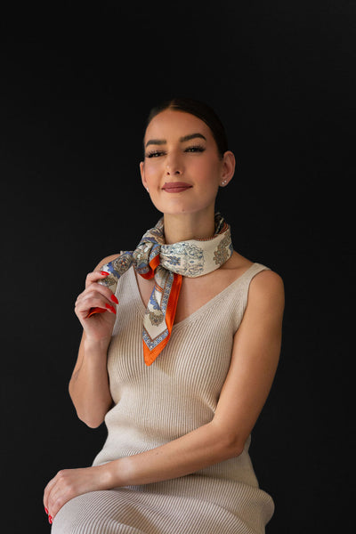 Abstract Square Silk Scarf