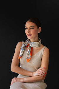 Abstract Square Silk Scarf