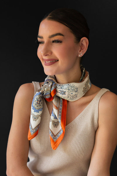 Abstract Square Silk Scarf