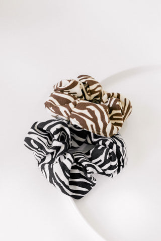 Zebra Print Scrunchies