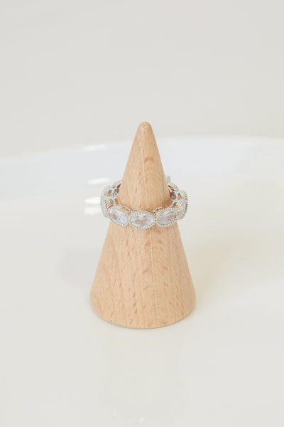 Faceted Clear Stone Ring