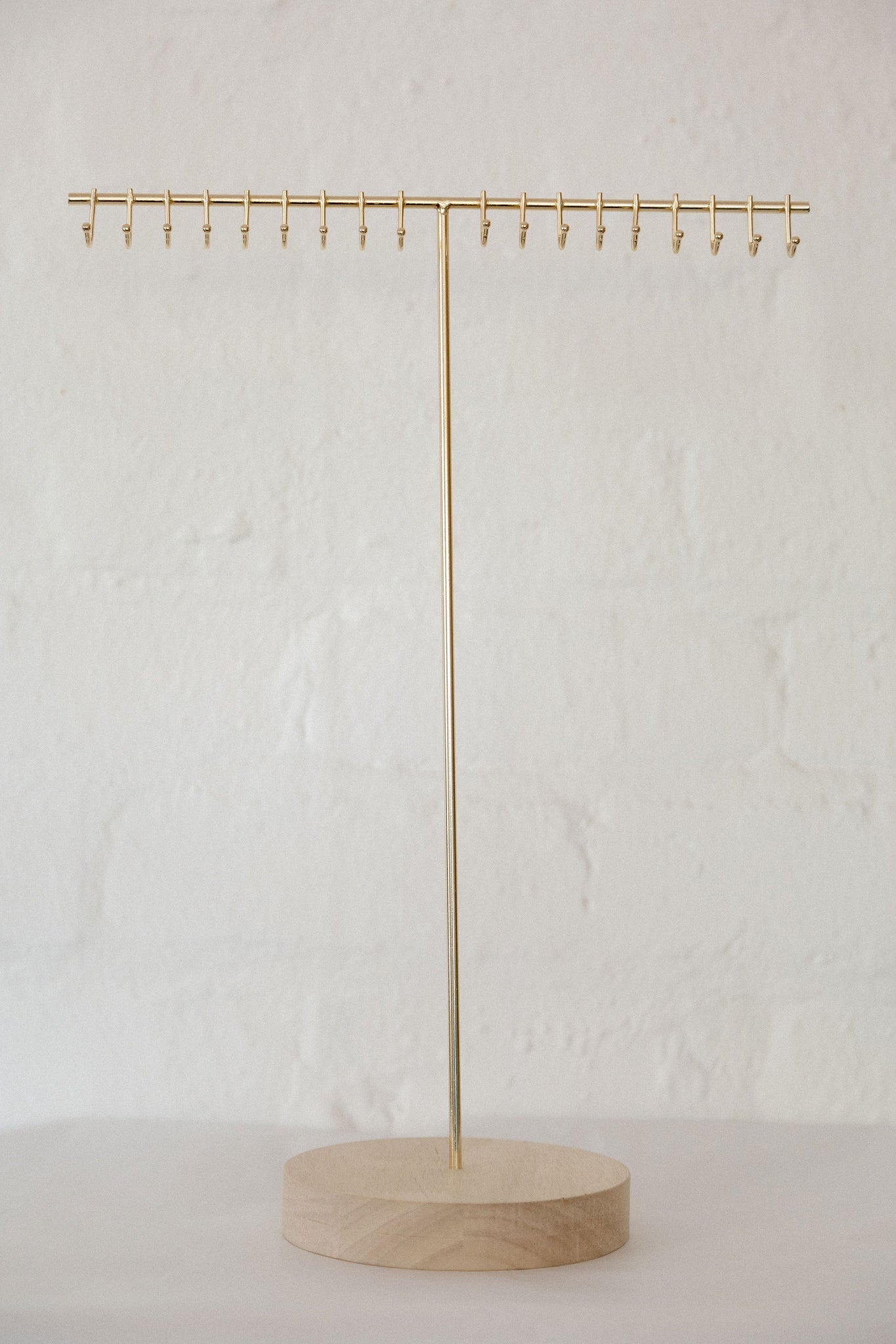 Bar with Hooks – Gold & Wood