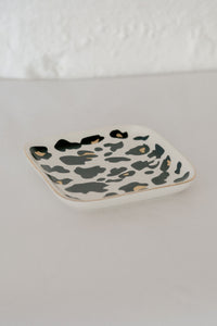 Ceramic Trinket Plate – Leopard Square