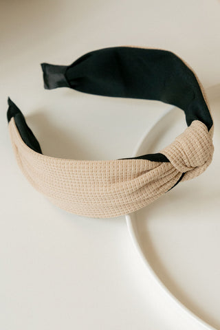 Beige Knotted Alice Band