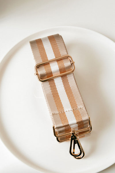 Golden Striped Handbag Strap