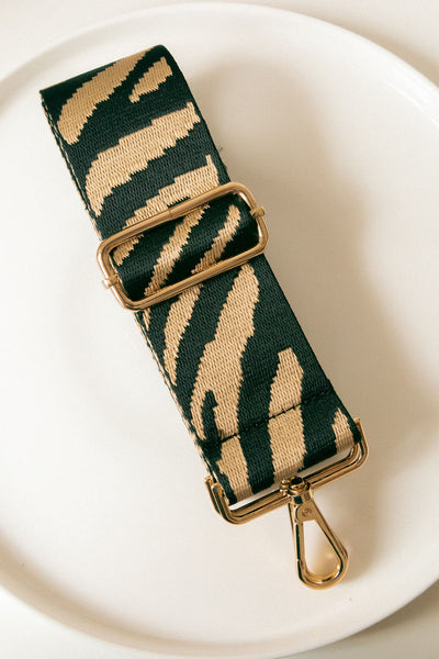 Striped Animal Print Handbag Strap