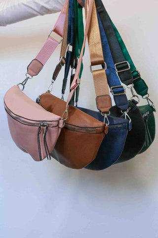 Crossbody / Waist Pleather Saddle Bag