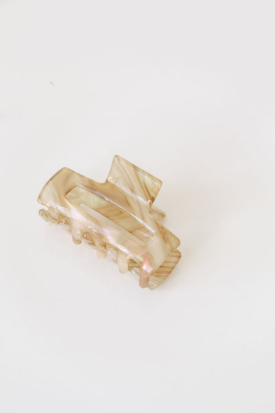 Small Rectangular Marble Claw Clip