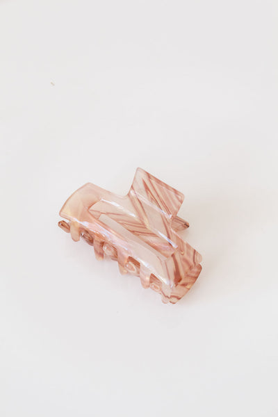 Small Rectangular Marble Claw Clip