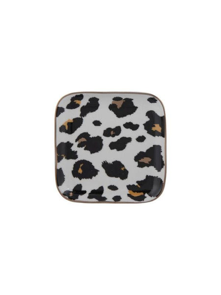 Ceramic Trinket Plate – Leopard Square