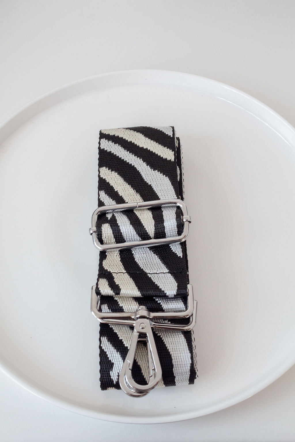 Striped Animal Print Handbag Strap