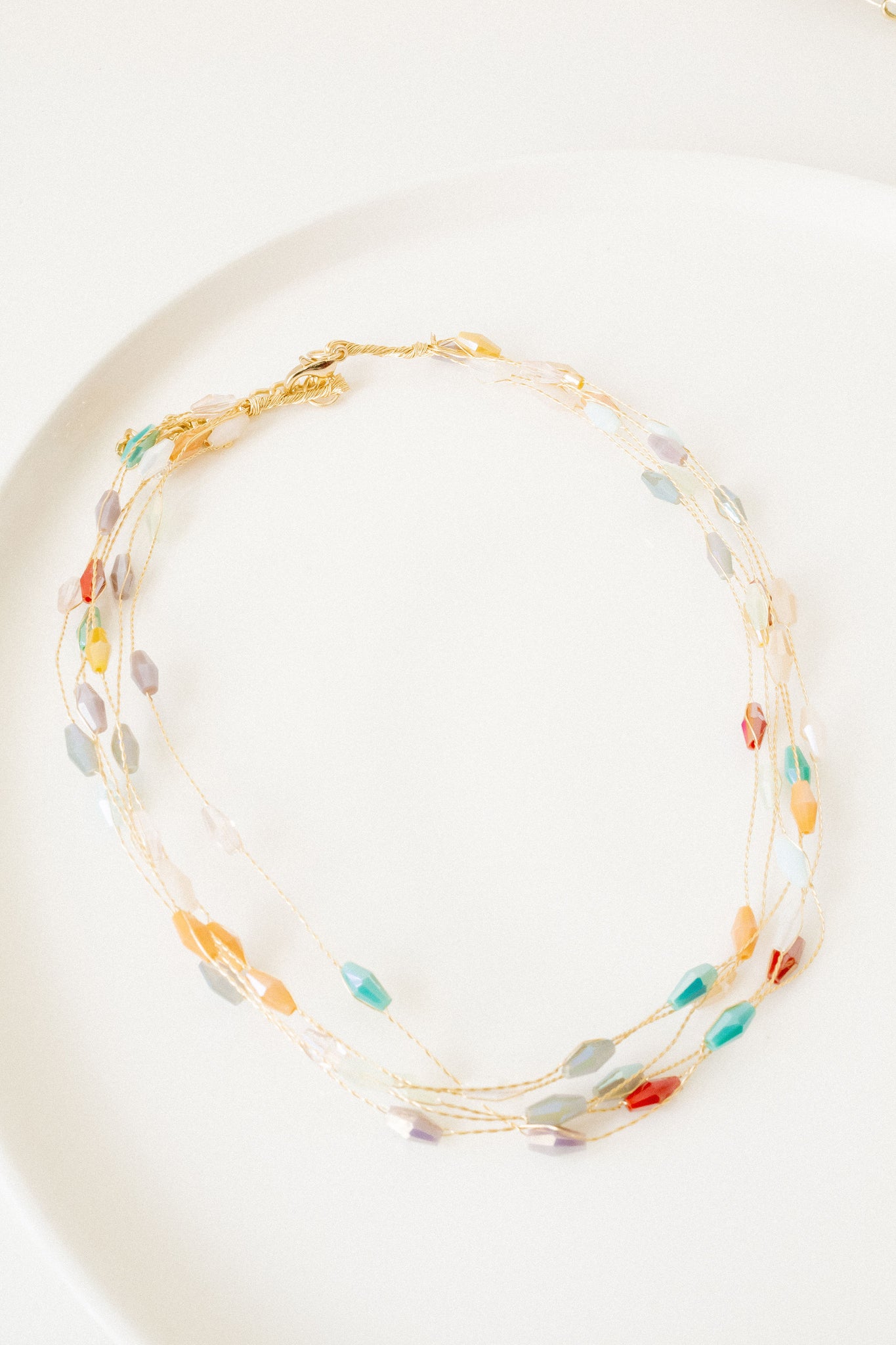 Gold Layered Beaded Necklace