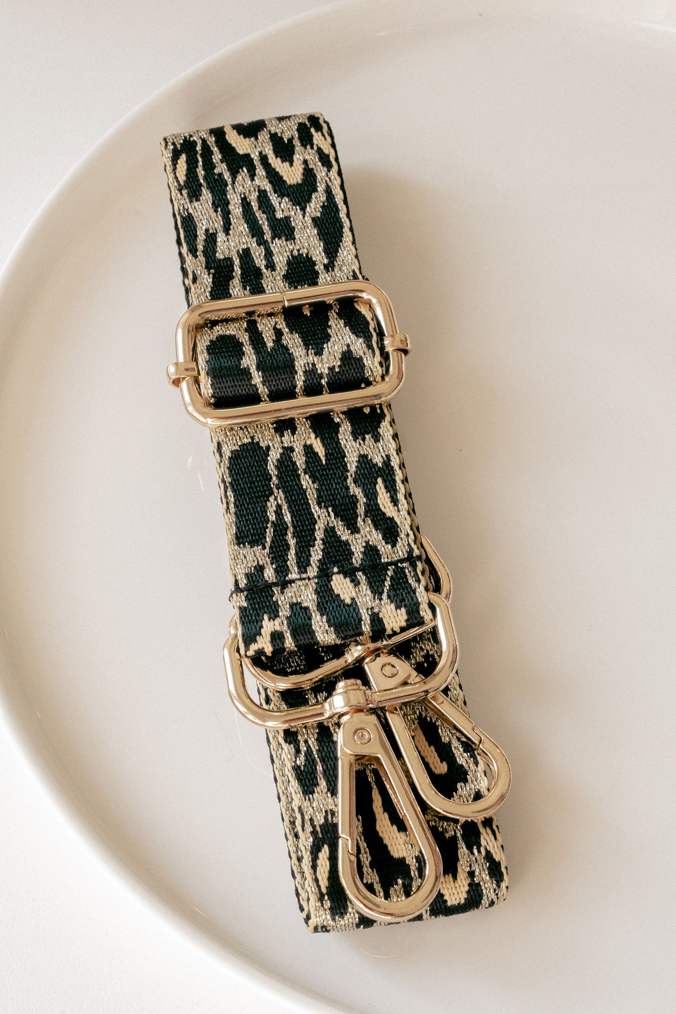 Gold Animal Print Handbag Strap