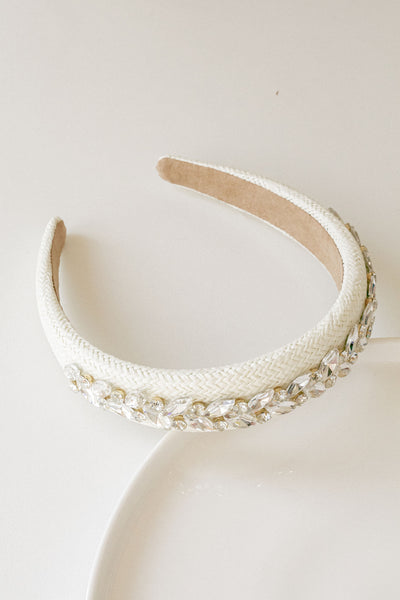 Diamond Centered Raffia Alice Band