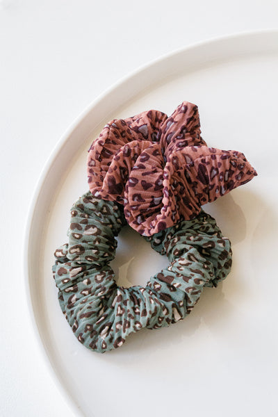 Thin Animal Print Scrunchie