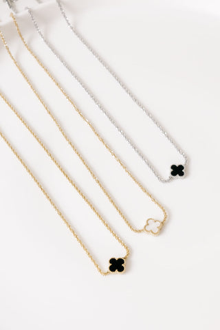 Twisted Stainless Steel Clover Necklace