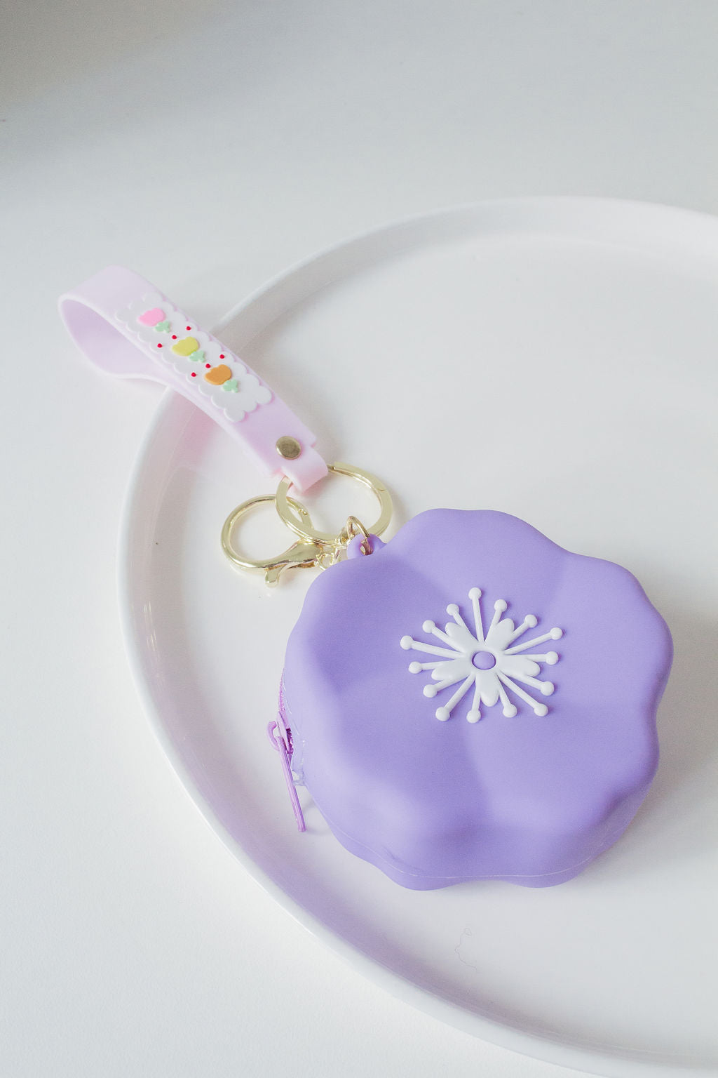 Kids Floral Soft Silicone Keychain Case