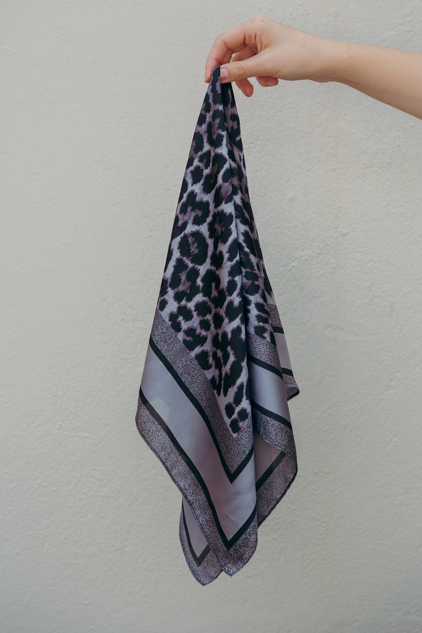 Leopard Print Square Silk Scarf