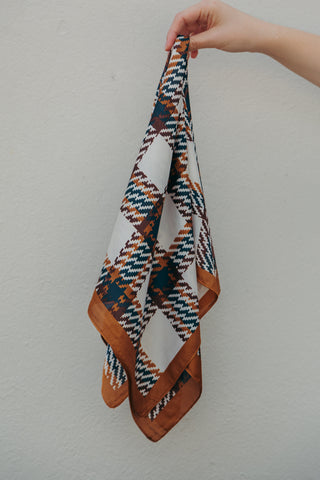 Brown Hemp Silk Square Scarf
