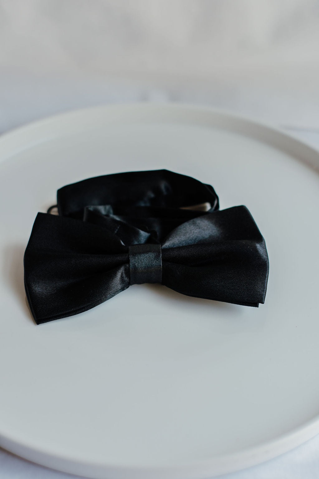 Black Satin Bow Tie