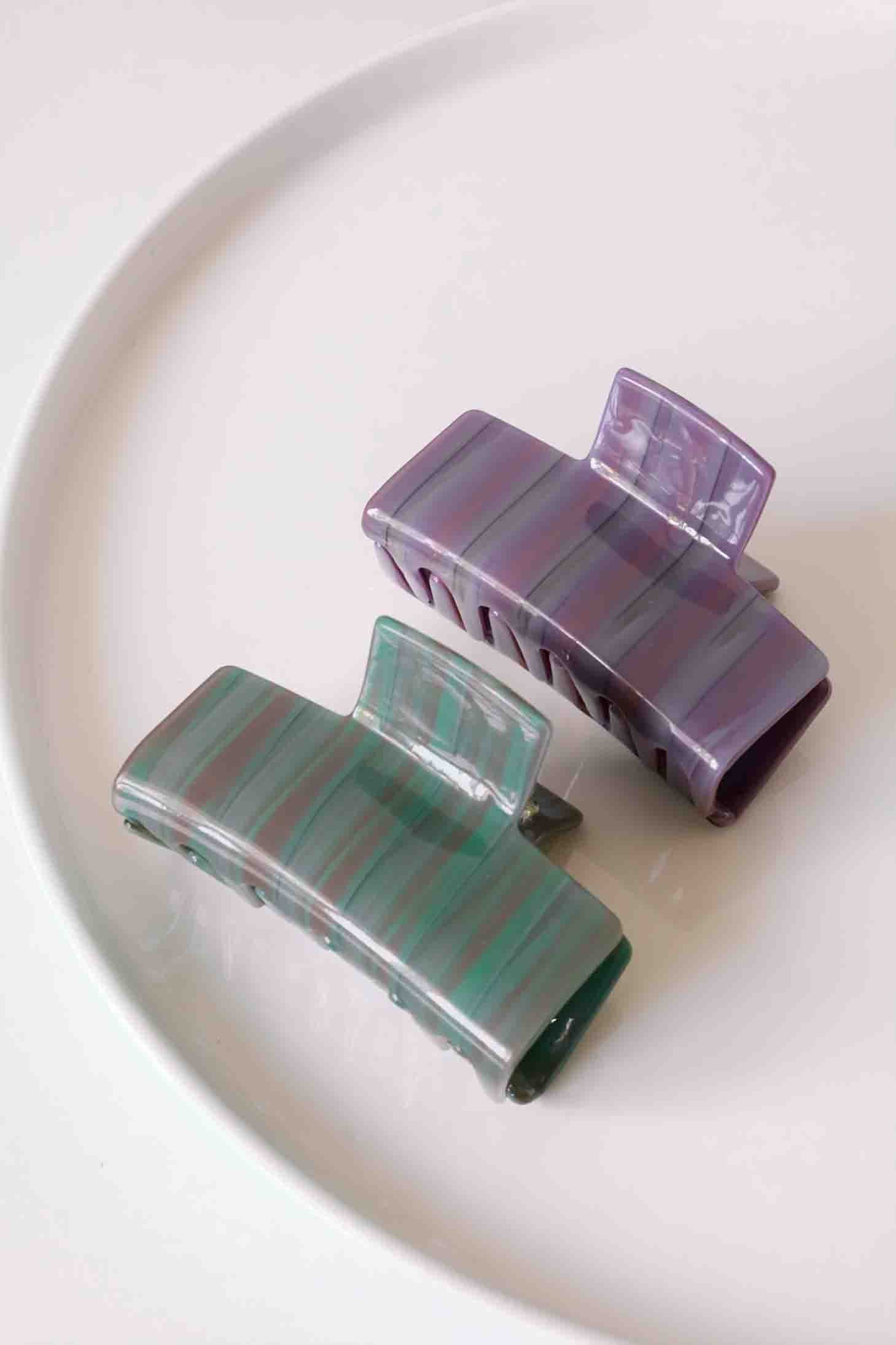 Acrylic Striped Claw Clip