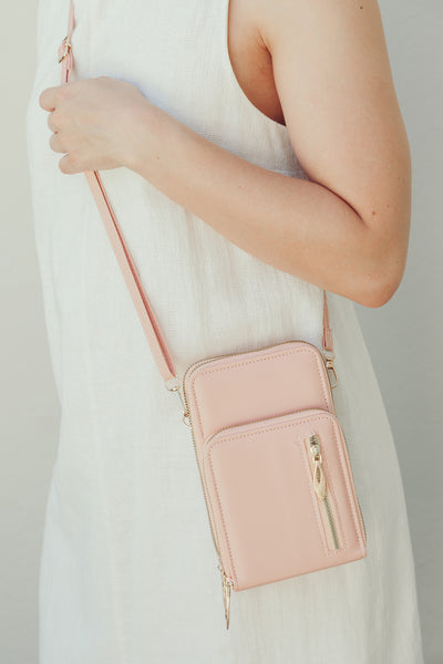 Smooth Finish Triple Zipper Crossbody Bag