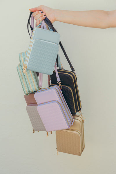 Interwoven Triple Zipped Crossbody Bag