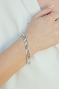 Three Row Diamanté Bracelet