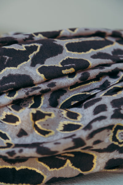 Shiny Leopard Print Scarf