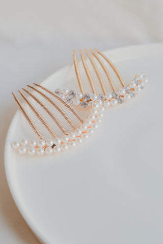 Diamond and Pearl Bridal Hair Comb