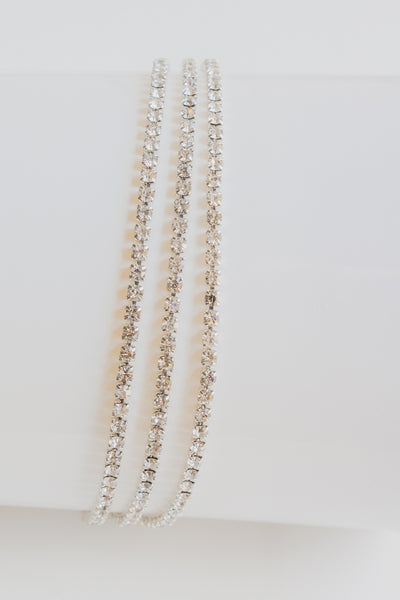 Three Row Diamanté Bracelet