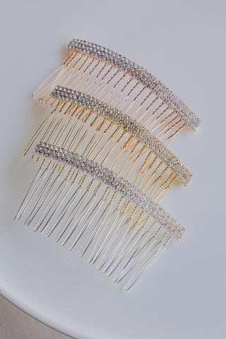 Plain Diamanté Bridal Hair Comb