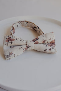 Brown & Beige Floral Bow Tie