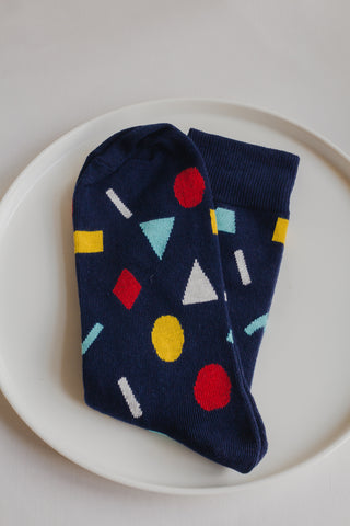 Men's Navy Abstract Socks