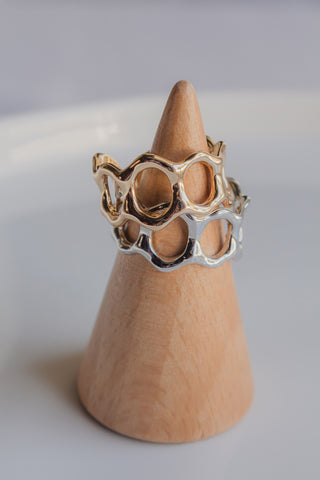 Abstract Oval Hole Ring