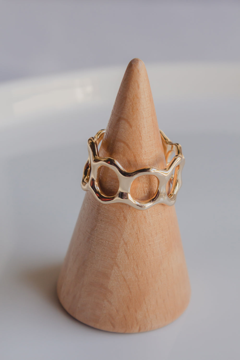 Abstract Oval Hole Ring