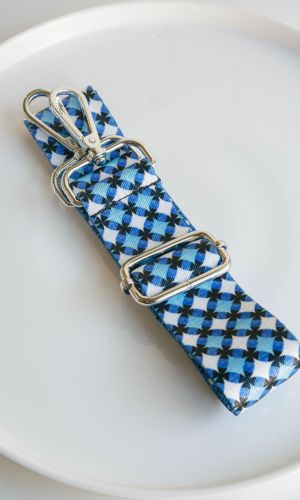 Blue Pattern Handbag Strap