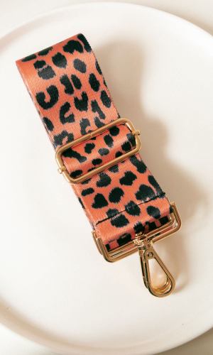 Orange Animal Print Handbag Strap